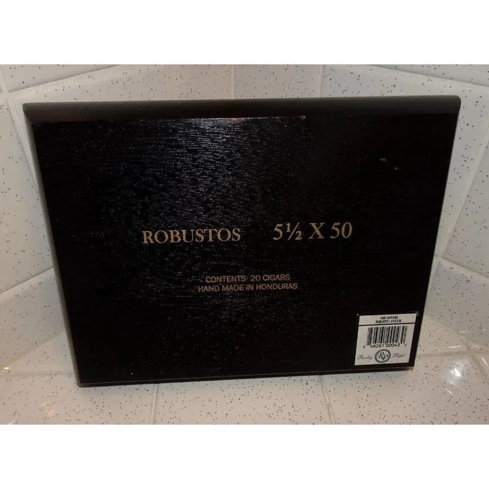 Vintage Rocky Patel Black Wood Cigar Box trinket box stash box jewelry box